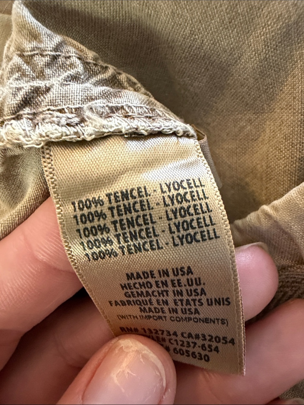 cloth & stone Olive-Tan Relaxed Drawstring Shorts XS 100% tencel lyocell - Picture 5 of 5